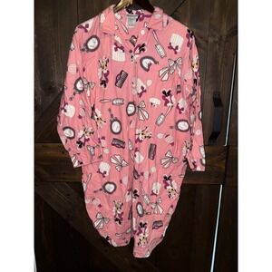 Walt Disney World VTG Sleepwear Women's Medium Minnie Mouse Pink Dress Nightgown